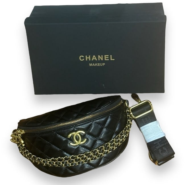 VIP/GWP Black Quilted Belt with Box