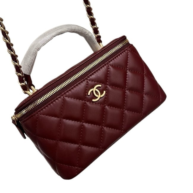 VIP/GWP Red Quilted Chain Vanity Bag with Box