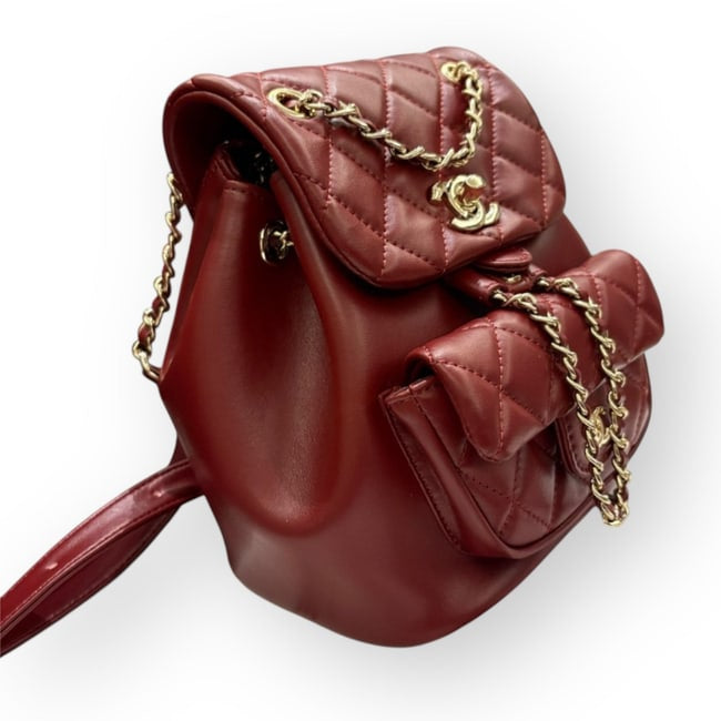 VIP/GWP Red Quilted Backpack with Gift Bag