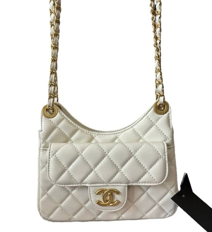 VIP/GWP White Quilted Mini Hobo Bag with Box
