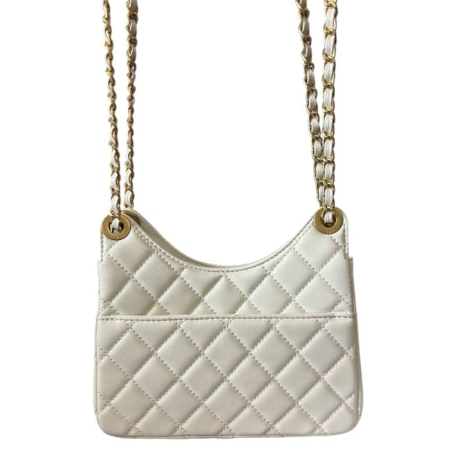 VIP/GWP White Quilted Mini Hobo Bag with Box