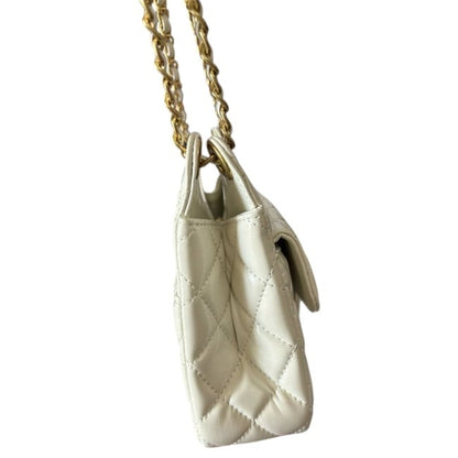 VIP/GWP White Quilted Mini Hobo Bag with Box