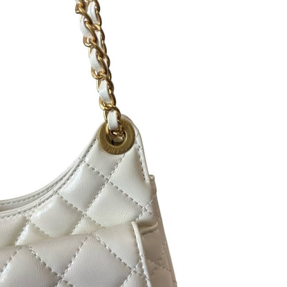 VIP/GWP White Quilted Mini Hobo Bag with Box