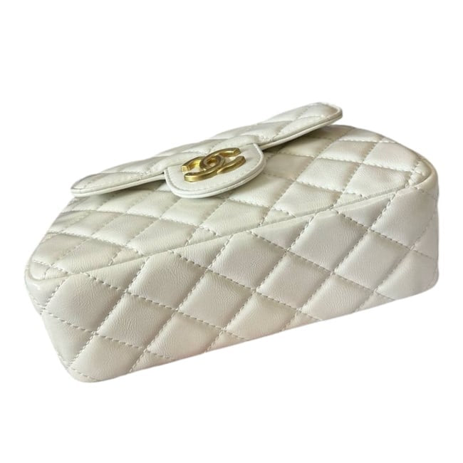 VIP/GWP White Quilted Mini Hobo Bag with Box