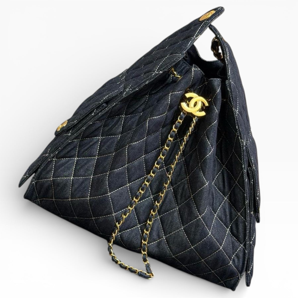 VIP/GWP Denim Quilted Top Handle Bag - Image 1