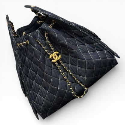 VIP/GWP Denim Quilted Top Handle Bag - Image 2