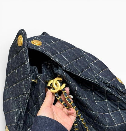 VIP/GWP Denim Quilted Top Handle Bag - Image 3