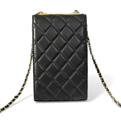 VIP/GWP Black Quilted Phone Holder Clutch - Image 4