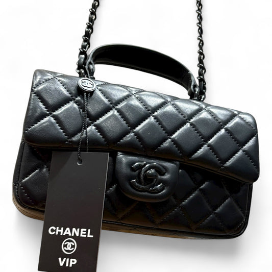 VIP/GWP Black Quilted Mini Top Handle Flap - Image 1