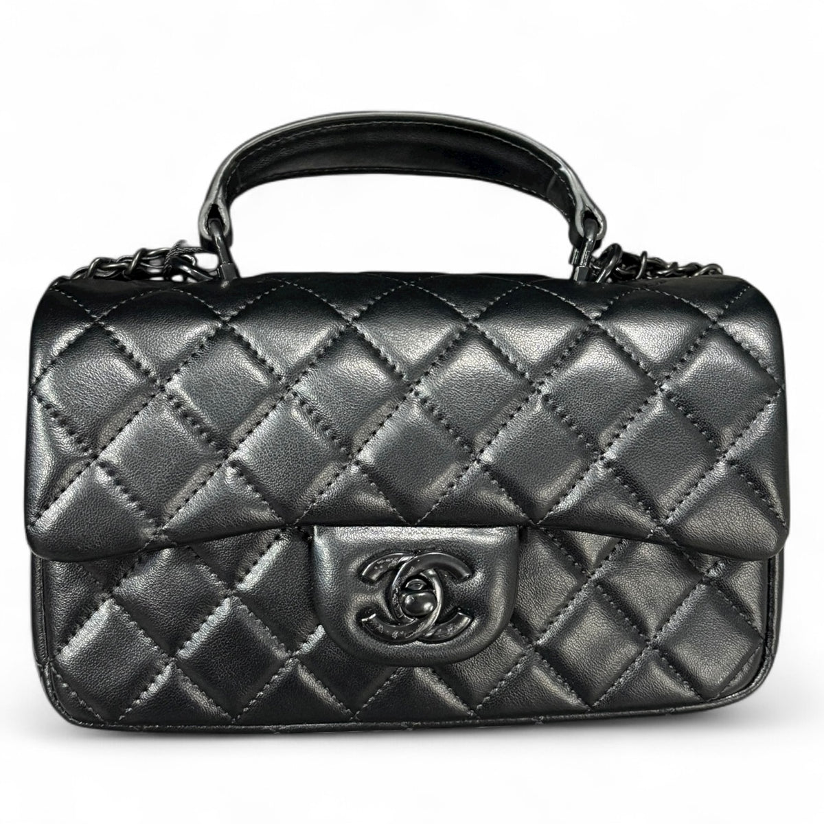 VIP/GWP Black Quilted Mini Top Handle Flap - Image 3
