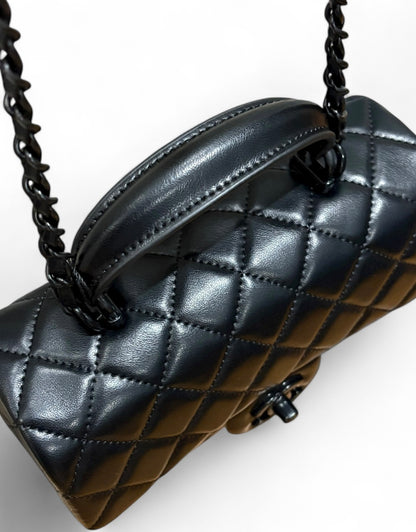 VIP/GWP Black Quilted Mini Top Handle Flap - Image 5