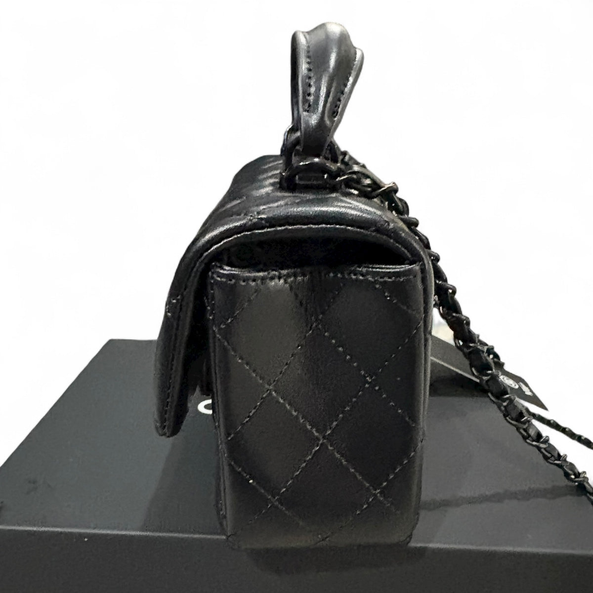 VIP/GWP Black Quilted Mini Top Handle Flap - Image 7
