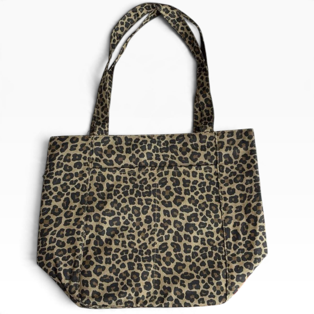 VIP/GWP Brown Black Leopard Print Canvas Shopper Tote - Image 3