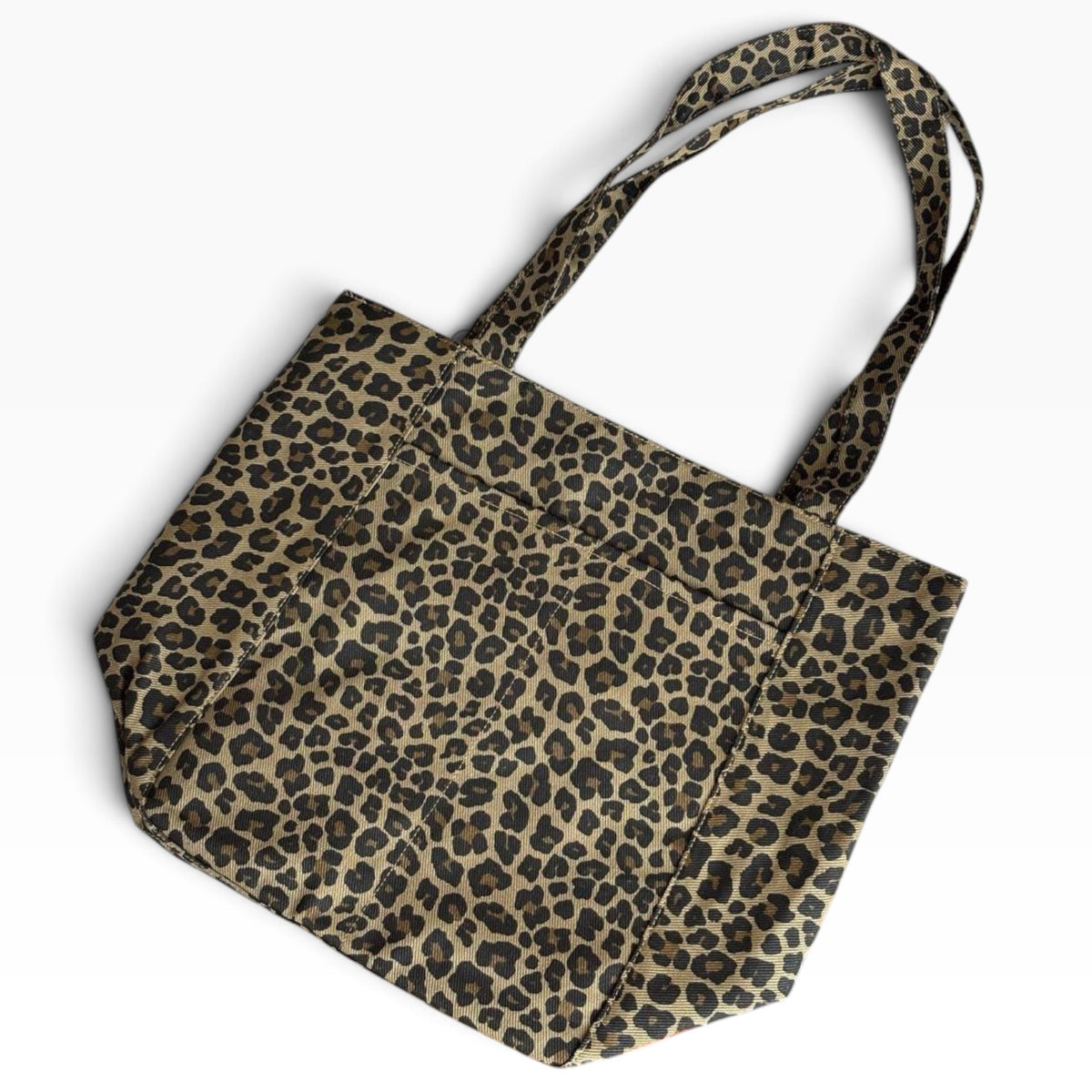 VIP/GWP Brown Black Leopard Print Canvas Shopper Tote - Image 5