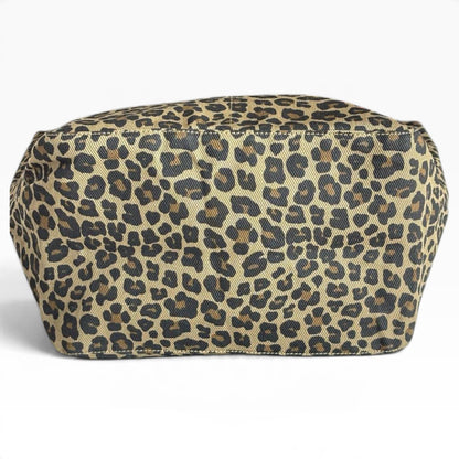 VIP/GWP Brown Black Leopard Print Canvas Shopper Tote - Image 6