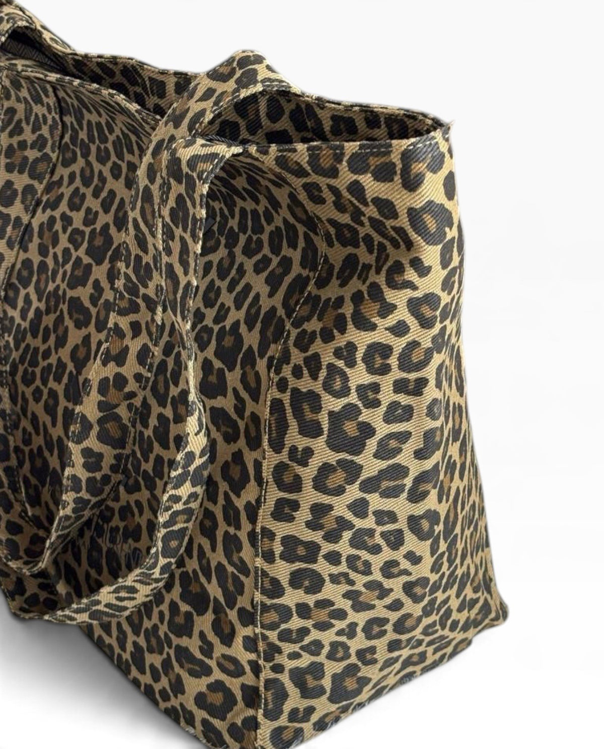 VIP/GWP Brown Black Leopard Print Canvas Shopper Tote - Image 7