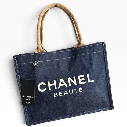 VIP/GWP Dark Blue Denim Logo Shopper Tote Bag - Image 2