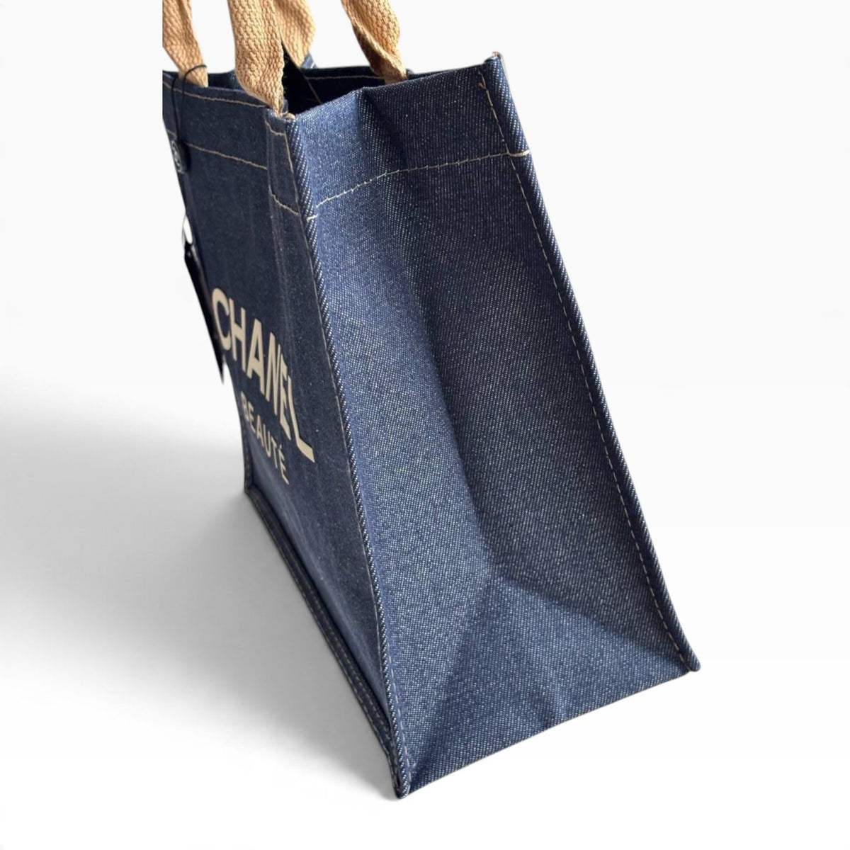 VIP/GWP Dark Blue Denim Logo Shopper Tote Bag - Image 6