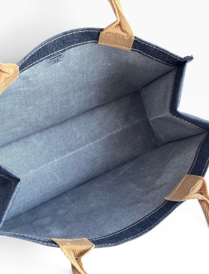 VIP/GWP Dark Blue Denim Logo Shopper Tote Bag - Image 7