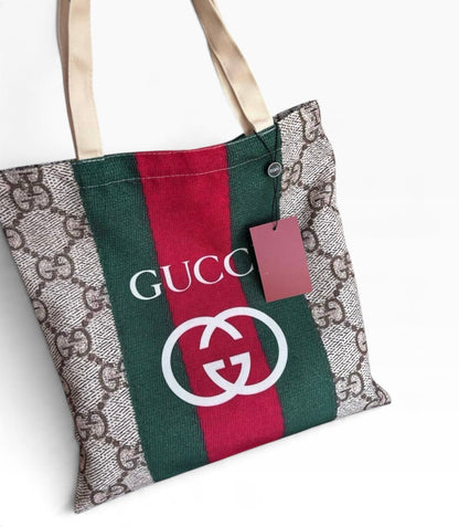 VIP/GWP GG Monogram Web Stripe Canvas Shopper Tote - Image 3