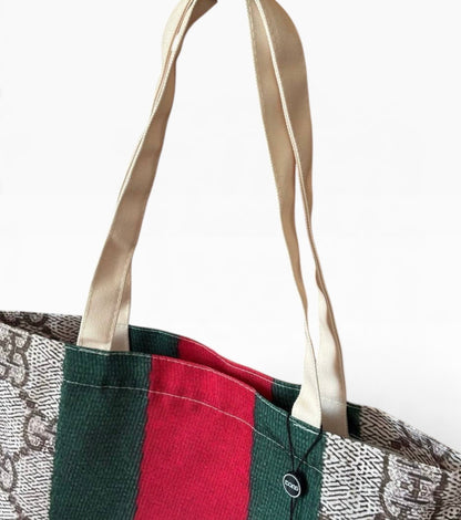 VIP/GWP GG Monogram Web Stripe Canvas Shopper Tote - Image 4
