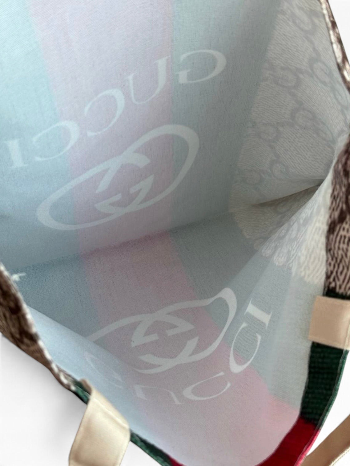 VIP/GWP GG Monogram Web Stripe Canvas Shopper Tote - Image 8