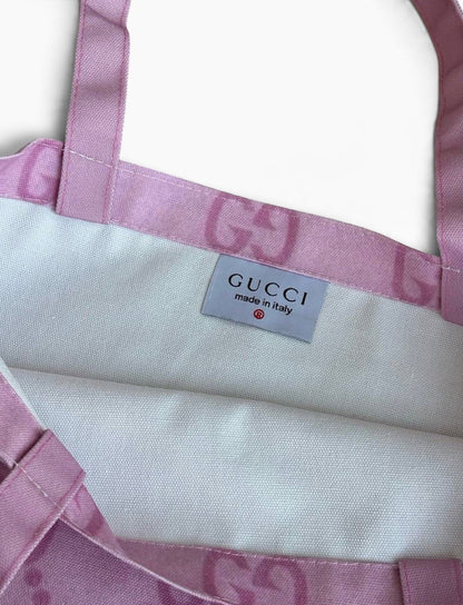 VIP/GWP Pink GG Monogram Canvas Shopper Tote - Image 8