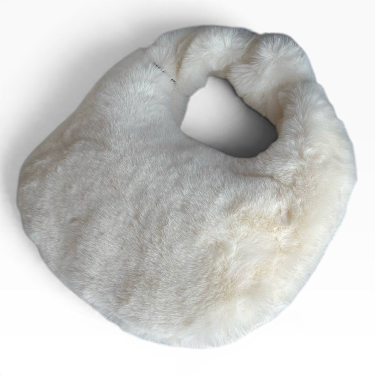 VIP/GWP Cream White Faux Fur CC Hobo Shoulder Bag - Image 2