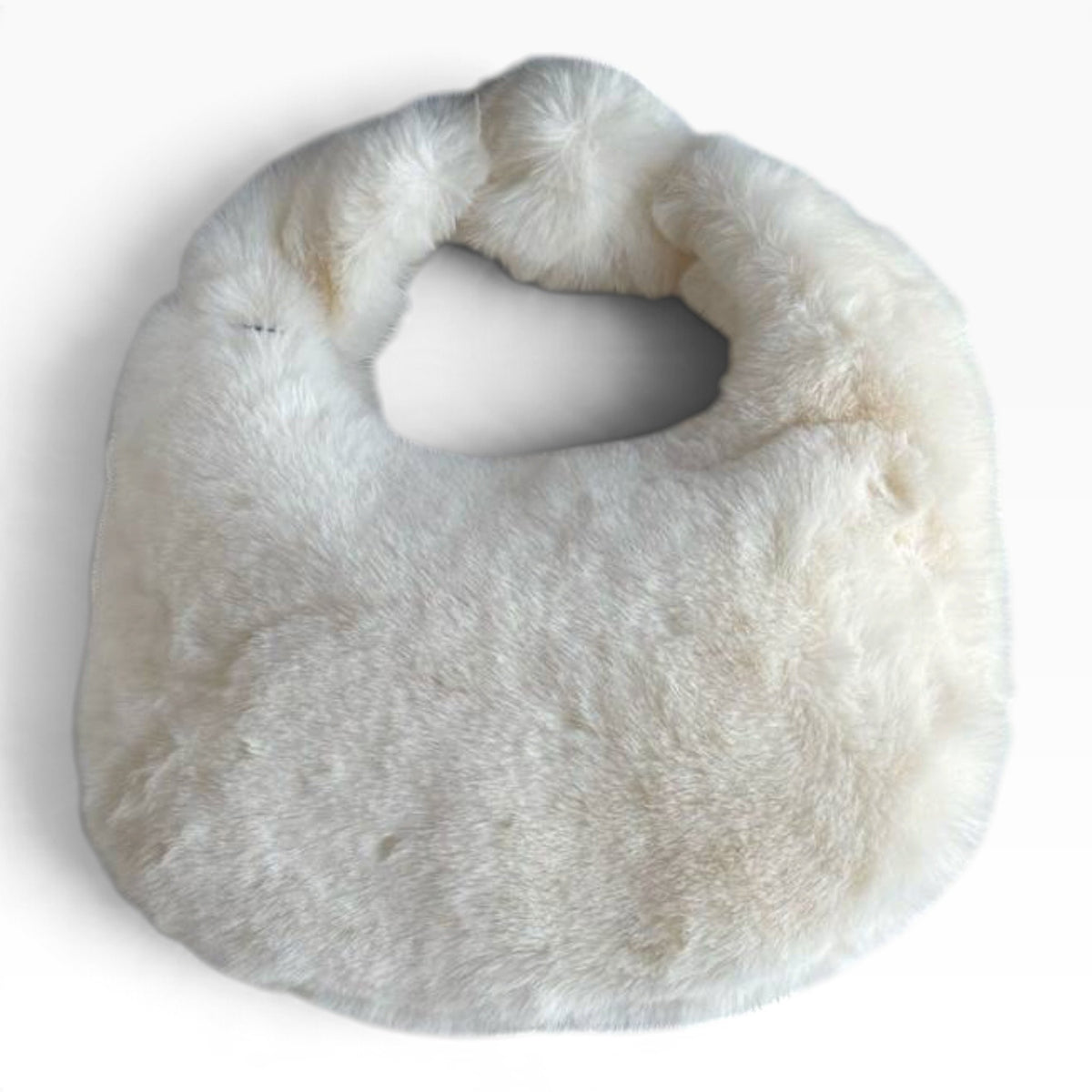 VIP/GWP Cream White Faux Fur CC Hobo Shoulder Bag - Image 4