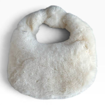 VIP/GWP Cream White Faux Fur CC Hobo Shoulder Bag - Image 4
