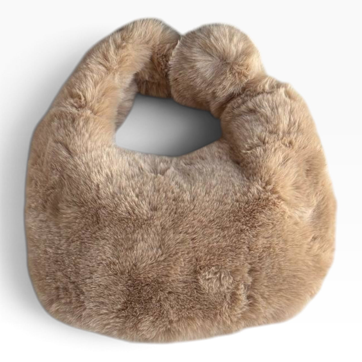VIP/GWP Tan Beige Faux Fur CC Hobo Shoulder Bag - Image 3
