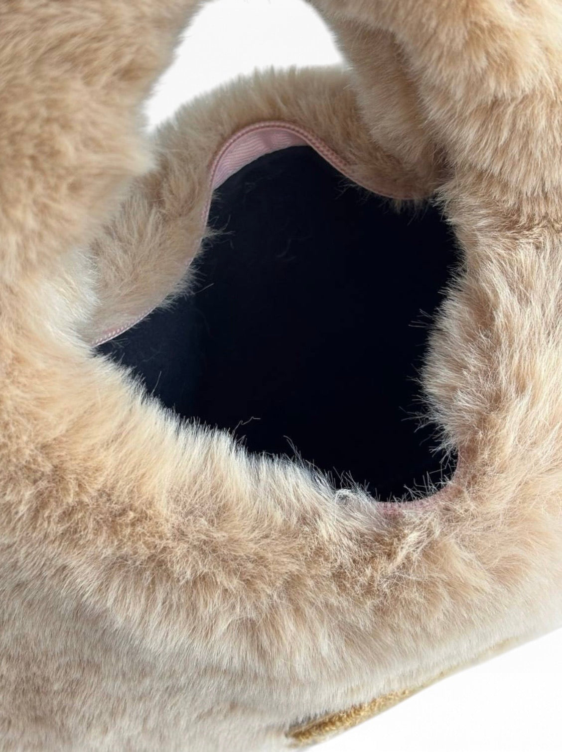 VIP/GWP Tan Beige Faux Fur CC Hobo Shoulder Bag - Image 7