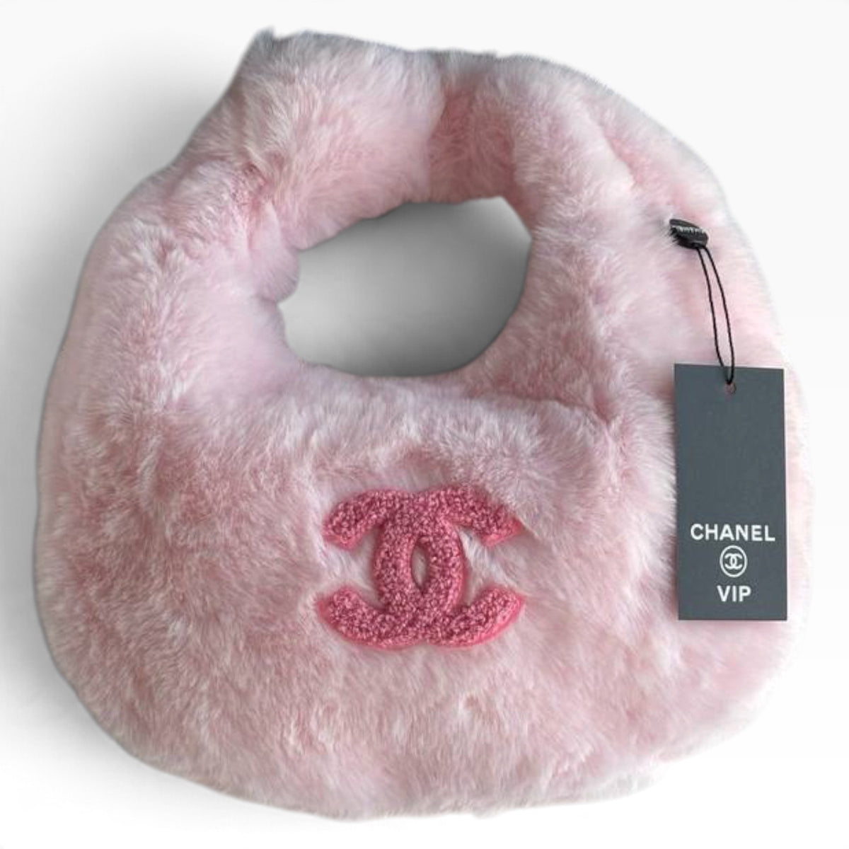 VIP/GWP Light Pink Faux Fur Pink CC Hobo Shoulder Bag - Image 1