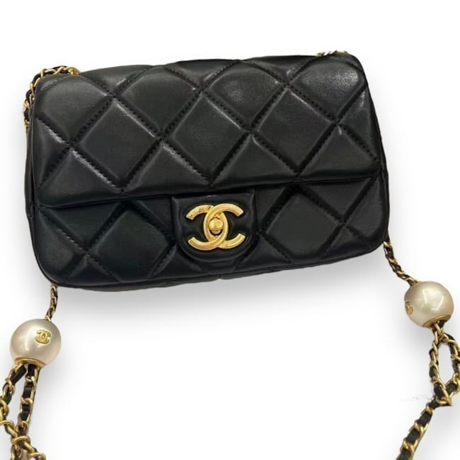 VIP/GWP Black Classic Flap Bag with Box
