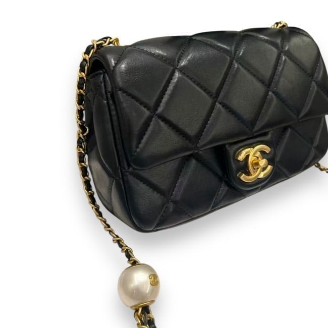 VIP/GWP Black Classic Flap Bag with Box