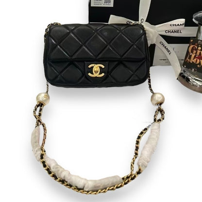 VIP/GWP Black Classic Flap Bag with Box