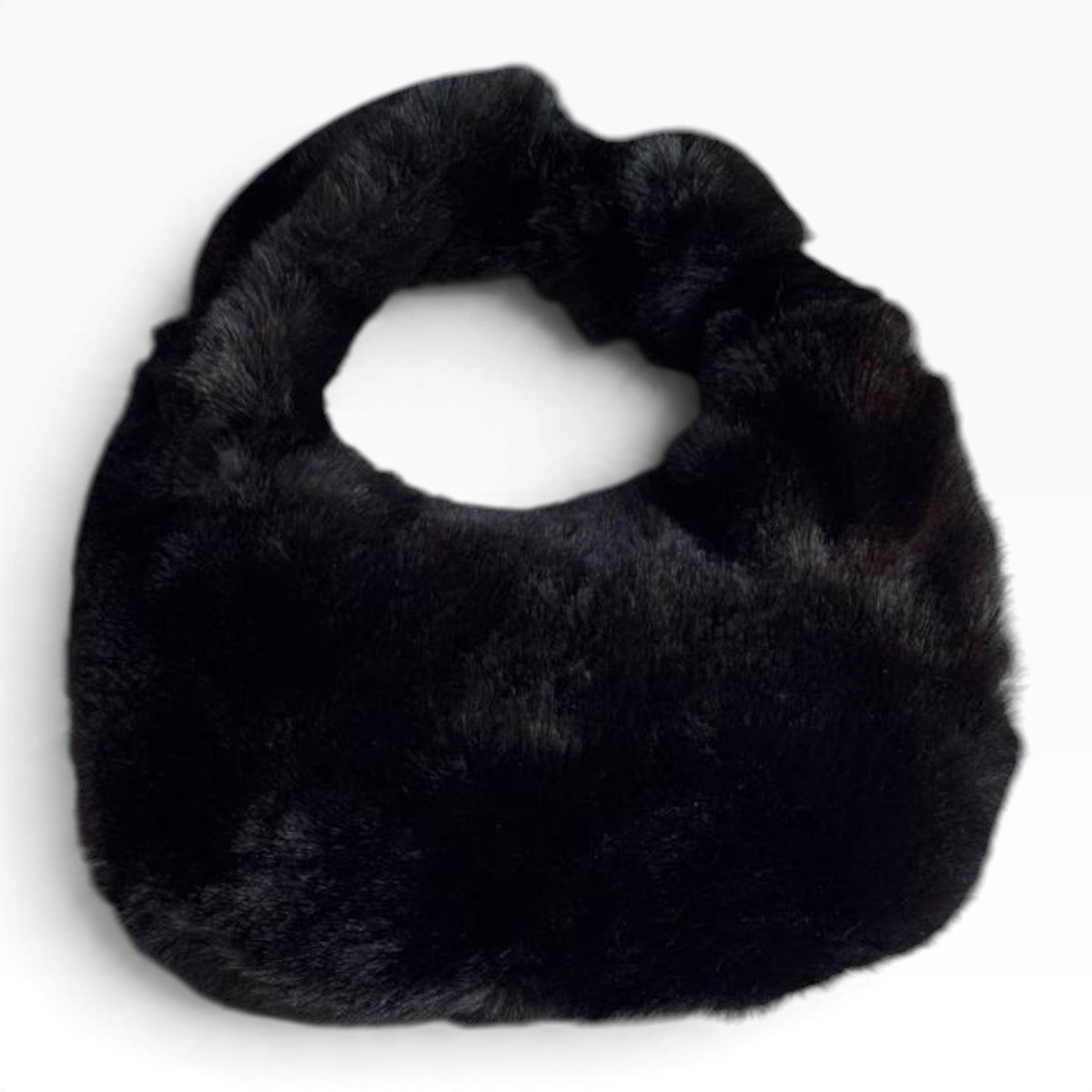 VIP/GWP Black Faux Fur Black CC Hobo Shoulder Bag - Image 2
