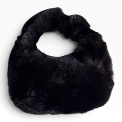 VIP/GWP Black Faux Fur Black CC Hobo Shoulder Bag - Image 2