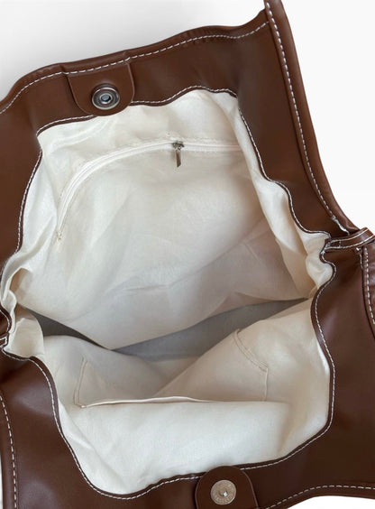 VIP/GWP Beige Rope Horse Print Canvas Shoulder Tote Bag - Image 7
