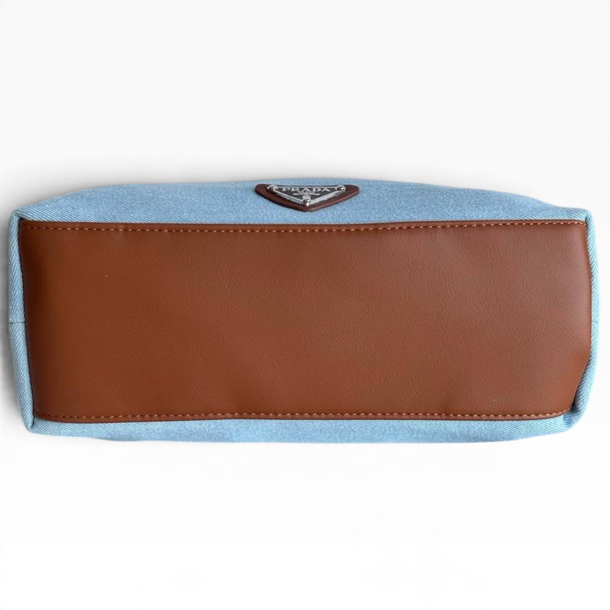 VIP/GWP Light Blue Canvas Brown Trim Shoulder Bag - Image 8