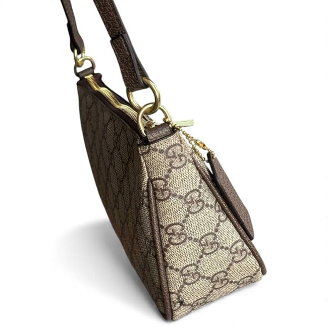 VIP/GWP Beige Brown GG Monogram Shoulder Bag - Image 5