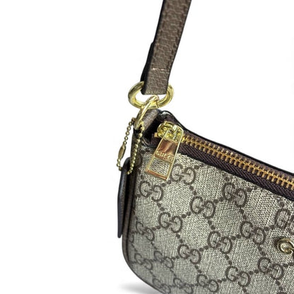 VIP/GWP Beige Brown GG Monogram Shoulder Bag - Image 6