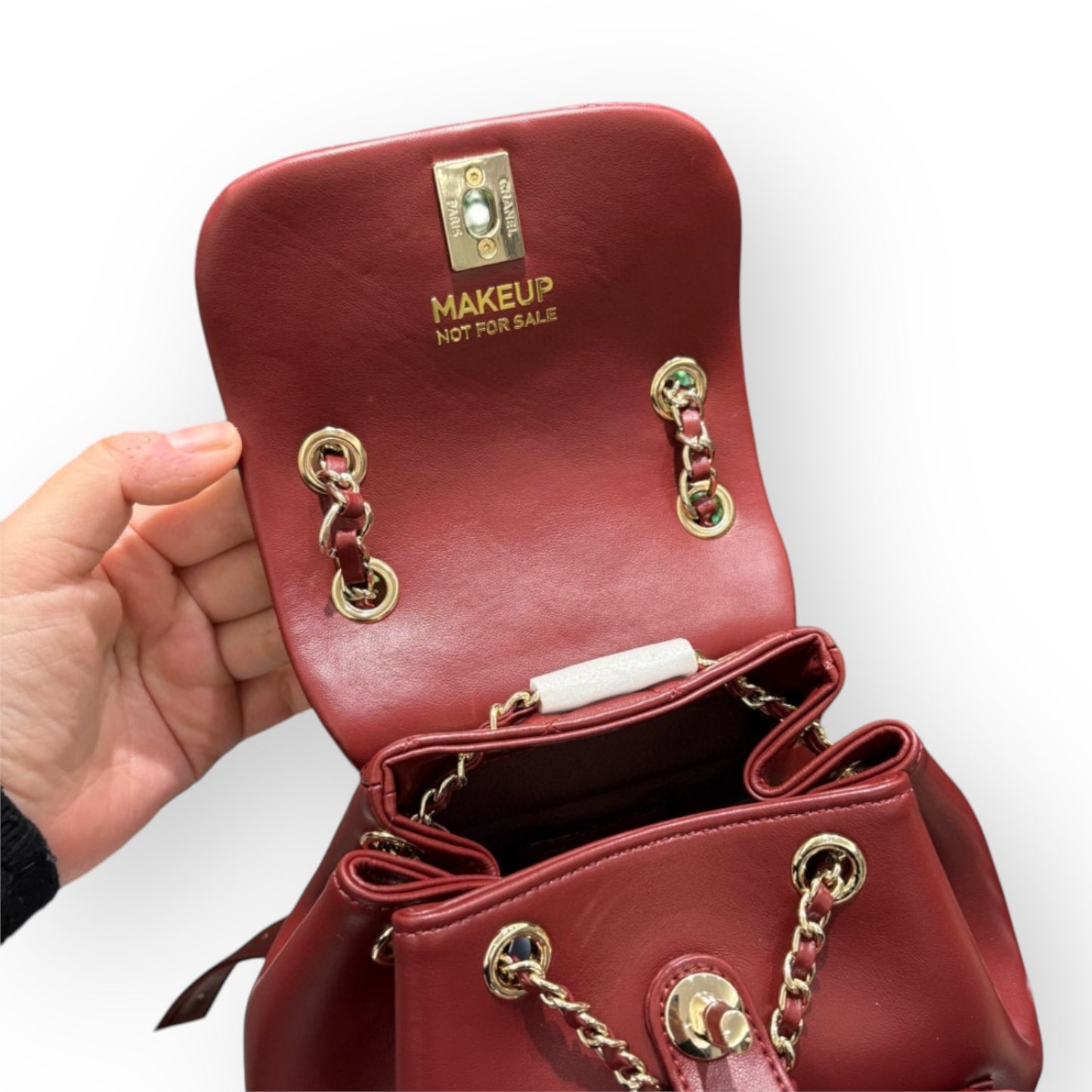 VIP/GWP Red Quilted Backpack with Gift Bag