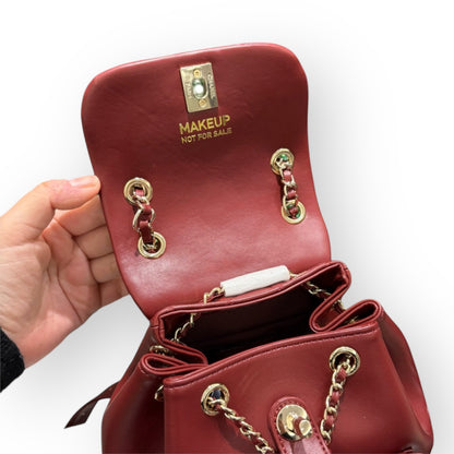 VIP/GWP Red Quilted Backpack with Gift Bag