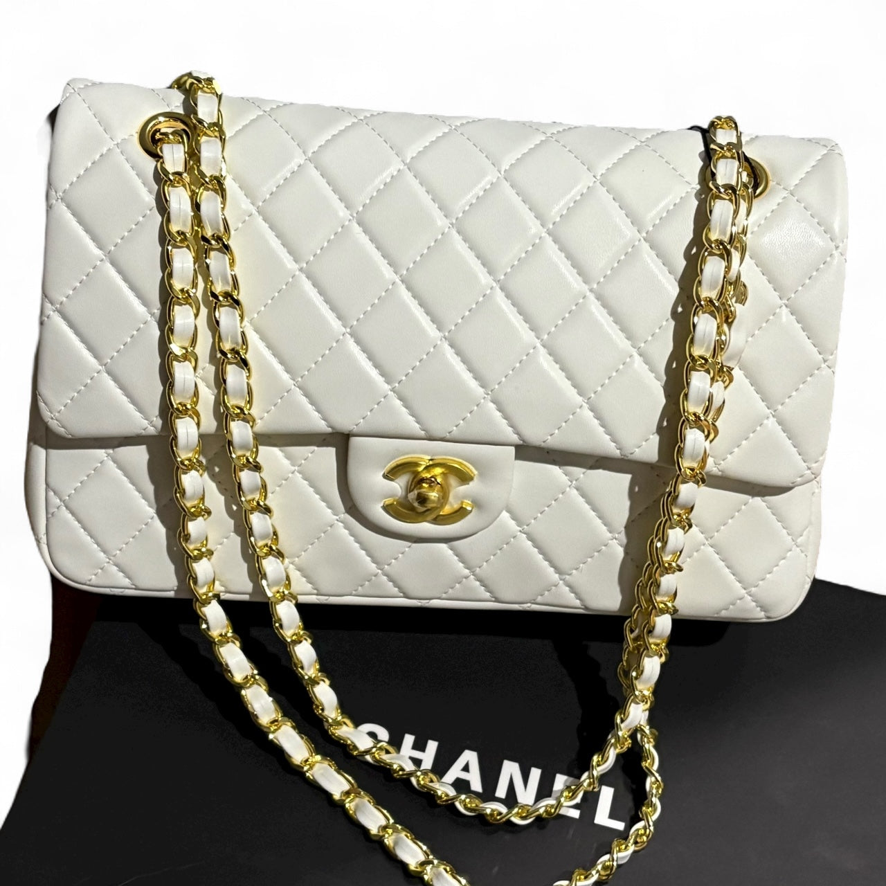 VIP/GWP Beige Double Flap Bag with Box