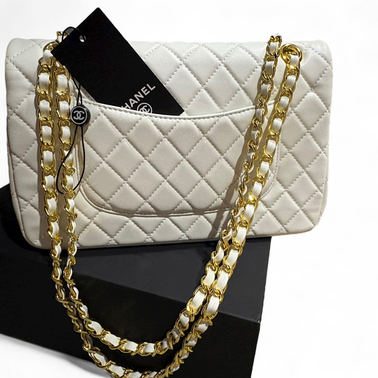 VIP/GWP Beige Double Flap Bag with Box
