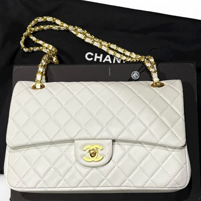 VIP/GWP Beige Double Flap Bag with Box