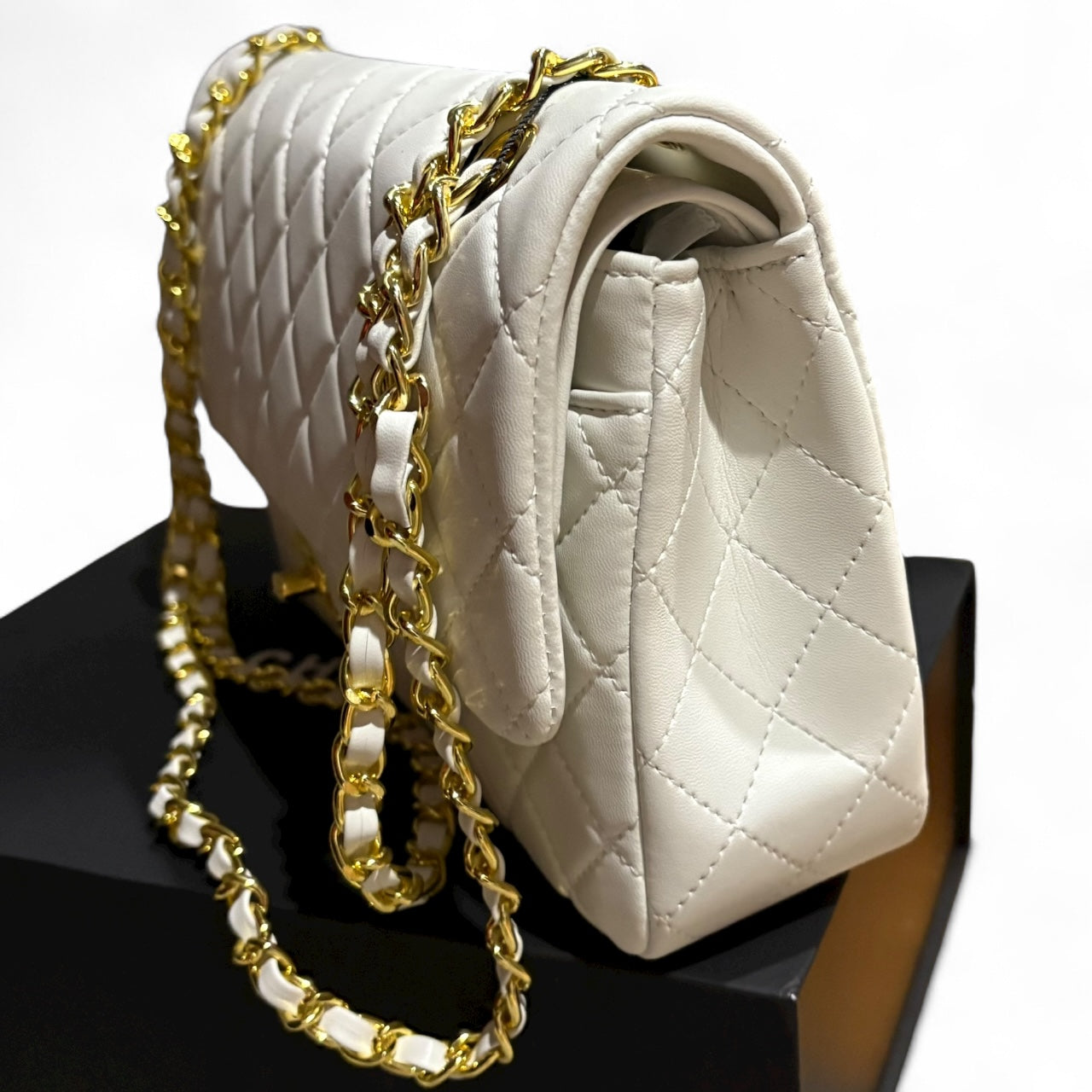 VIP/GWP Beige Double Flap Bag with Box