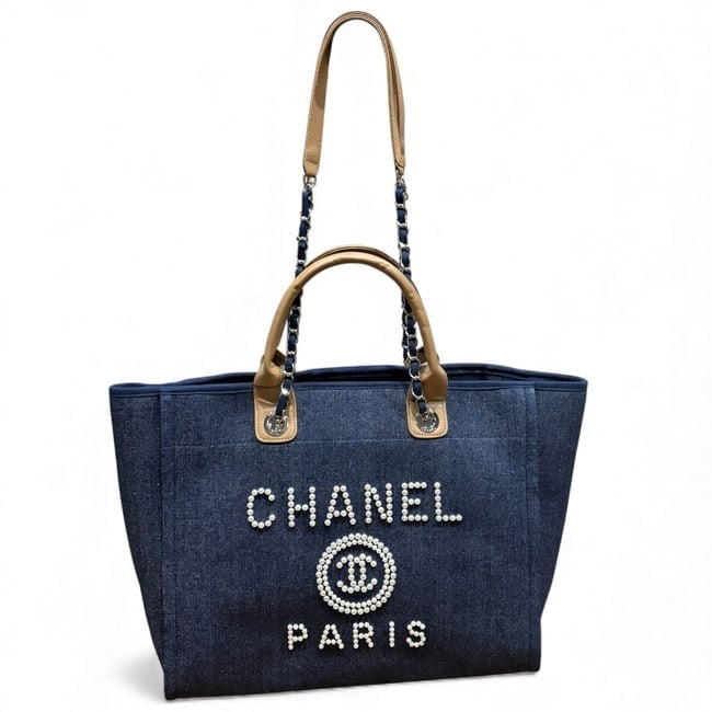 VIP/GWP Denim Deauville Pearl Logo Bag