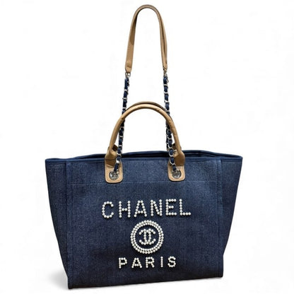 VIP/GWP Denim Deauville Pearl Logo Bag